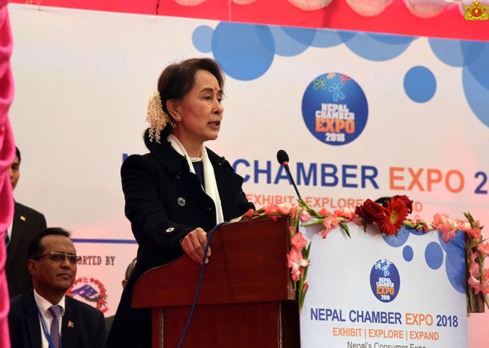 State Counsellor Attends Opening Of Nepal Chamber Expo-2018