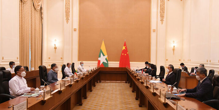 Union Minister U Kyaw Tint Swe holds meeting with Chinese State Councilor and Foreign Minister Mr Wang Yi