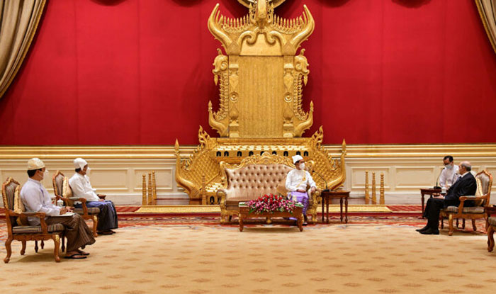 President U Win Myint accepts Letters of Credence of Ambassador of Arab Republic of Egypt