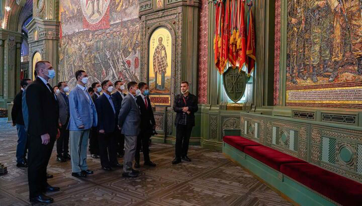State Administration Council Vice-Chairman Vice-Senior General Soe Win and party visit Main Cathedral of the Russian Armed Forces of the Russian Federation