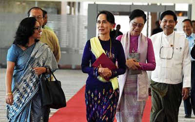 State Counsellor arrives India to attend 25th Anniversary of ASEAN-India Commemorative Summit