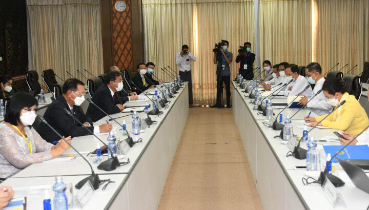 Union Minister U Ko Ko Hlaing receives special envoy of the ASEAN Chair