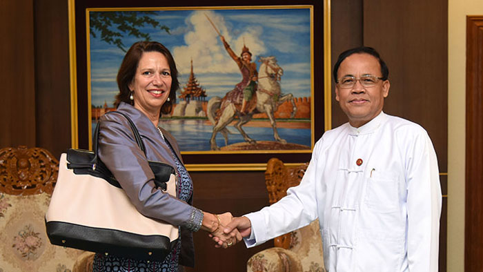 Union Minister U Kyaw Tin receives United Nations Secretary-General’s Special Envoy on Myanmar